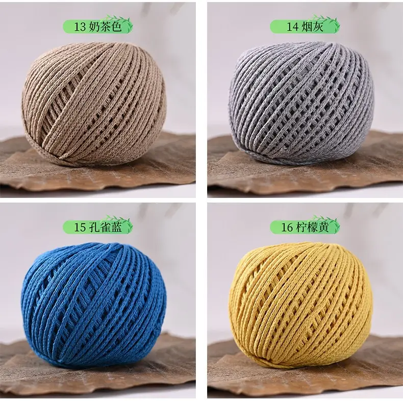 2mm Hollow Cotton Thread for Handmade DIY Crochet Hollow-Out Beach Bags, Special Material 2mm Round Yarn Ball — feature 18