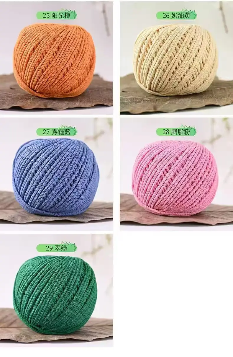 2mm Hollow Cotton Thread for Handmade DIY Crochet Hollow-Out Beach Bags, Special Material 2mm Round Yarn Ball — feature 21