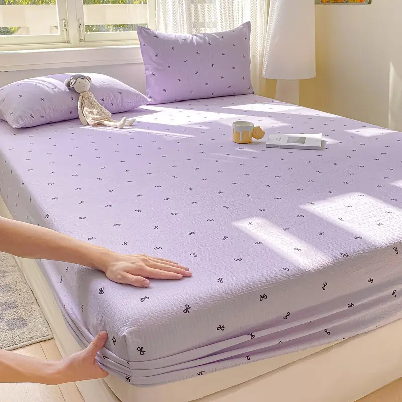 Class a Maternal and Infant Grade Double-Layer Gauze Fitted Sheet Set, Three-Piece Set, Pure Cotton Feel, All-Season Mattress Protector, Full-Cover Bed Cover — feature 17