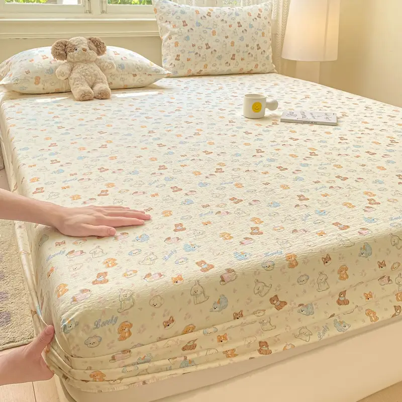 Class a Maternal and Infant Grade Double-Layer Gauze Fitted Sheet Set, Three-Piece Set, Pure Cotton Feel, All-Season Mattress Protector, Full-Cover Bed Cover — feature 18