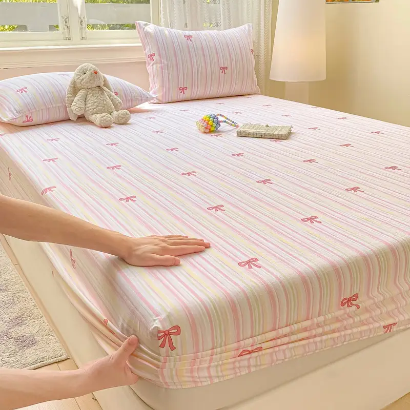 Class a Maternal and Infant Grade Double-Layer Gauze Fitted Sheet Set, Three-Piece Set, Pure Cotton Feel, All-Season Mattress Protector, Full-Cover Bed Cover — feature 22