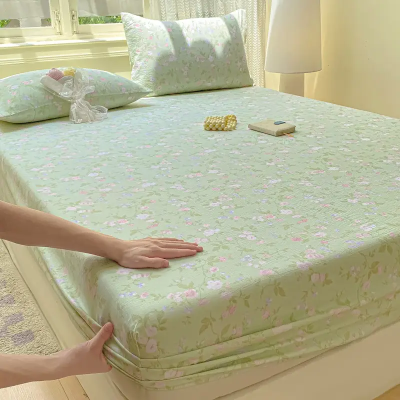 Class a Maternal and Infant Grade Double-Layer Gauze Fitted Sheet Set, Three-Piece Set, Pure Cotton Feel, All-Season Mattress Protector, Full-Cover Bed Cover — feature 25