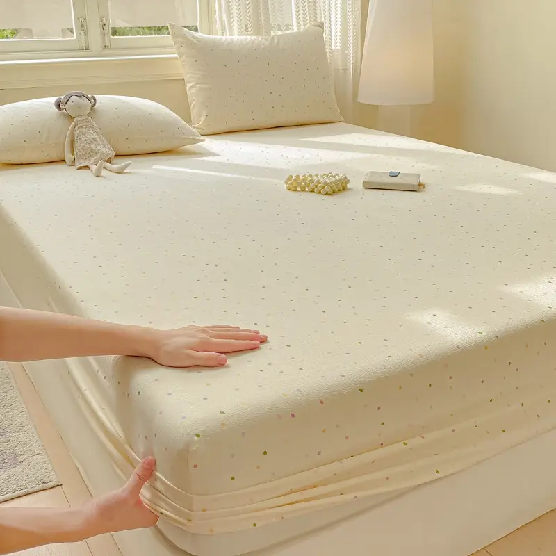 Class a Maternal and Infant Grade Double-Layer Gauze Fitted Sheet Set, Three-Piece Set, Pure Cotton Feel, All-Season Mattress Protector, Full-Cover Bed Cover — feature 26