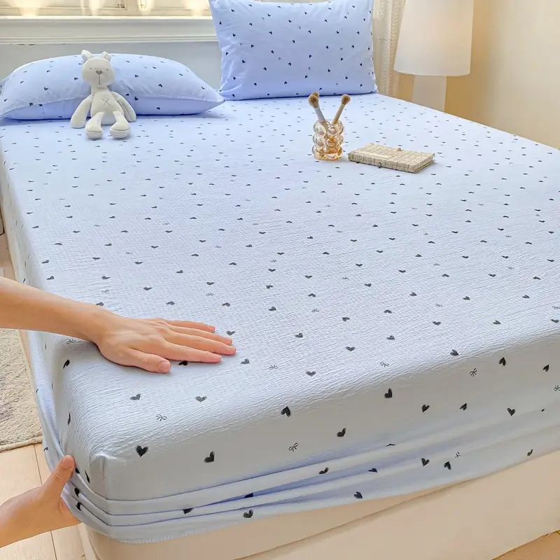 Class a Maternal and Infant Grade Double-Layer Gauze Fitted Sheet Set, Three-Piece Set, Pure Cotton Feel, All-Season Mattress Protector, Full-Cover Bed Cover — feature 37