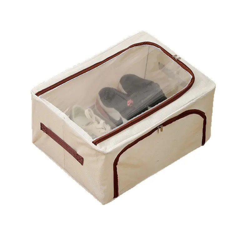 Shoe Storage Organizer, Foldable and Thickened Dust-Proof Tianshan Cotton and Linen Shoe Box for Home Bedroom Under-Bed Shoe Storage - Image 9