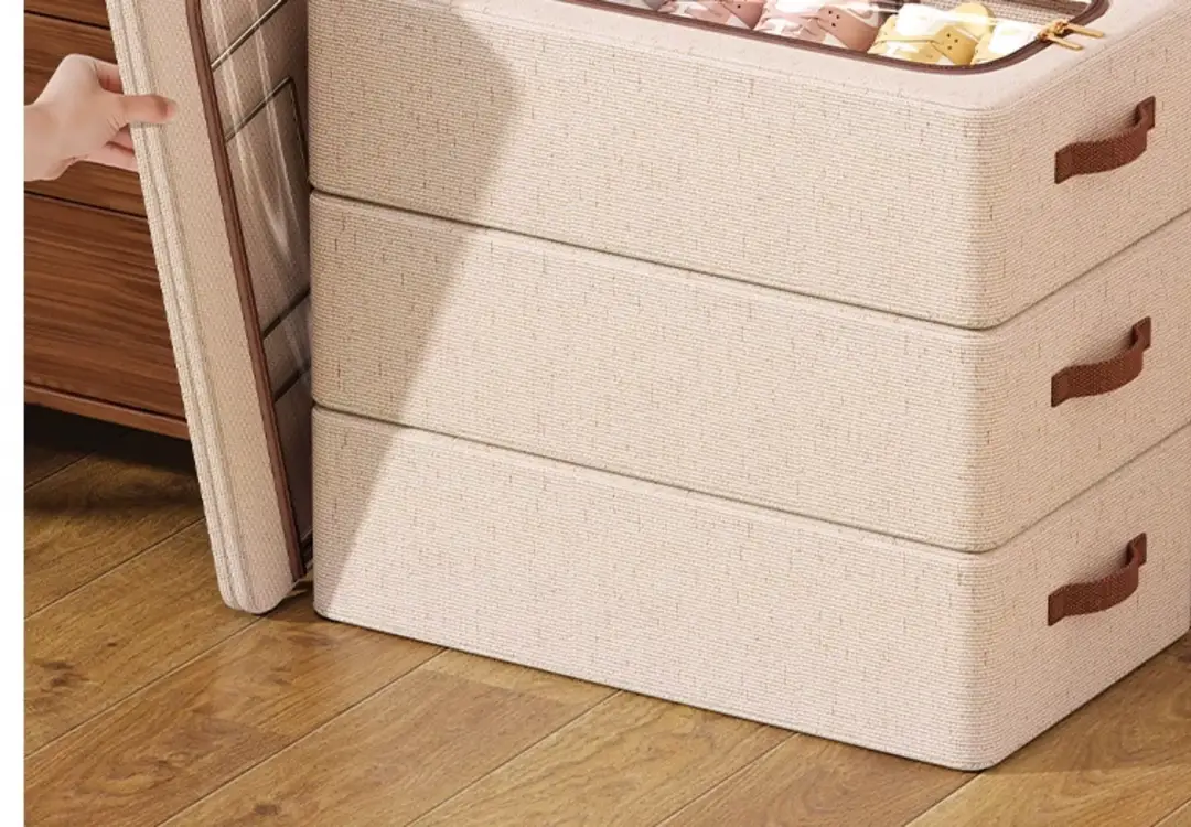 Shoe Storage Organizer, Foldable and Thickened Dust-Proof Tianshan Cotton and Linen Shoe Box for Home Bedroom Under-Bed Shoe Storage — feature 16