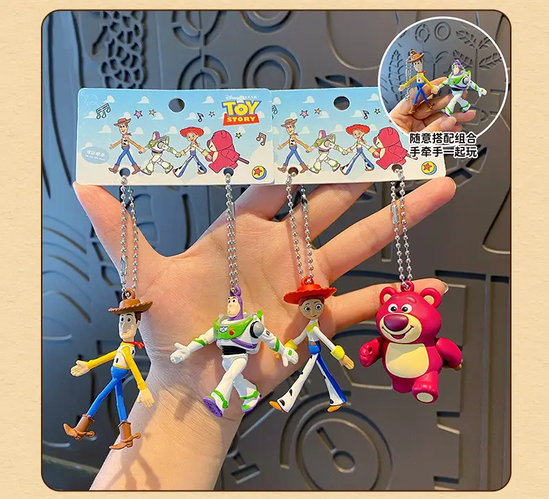 Authentic Toy Story Hand-In-Hand Couple Keychain Cartoon Woody and Buzz Lightyear Doll Keychain Pendant — feature 15