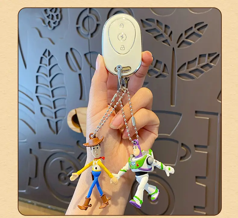 Authentic Toy Story Hand-In-Hand Couple Keychain Cartoon Woody and Buzz Lightyear Doll Keychain Pendant — feature 16