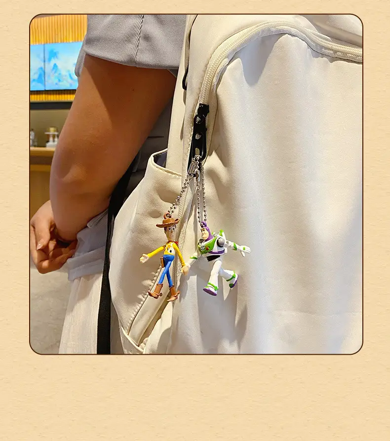 Authentic Toy Story Hand-In-Hand Couple Keychain Cartoon Woody and Buzz Lightyear Doll Keychain Pendant — feature 17
