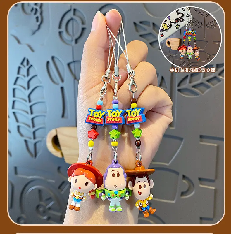 Authentic Toy Story Woody Cute Beaded Keychain, Adorable Buzz Lightyear Couple Phone Chain and Bag Pendant — feature 10