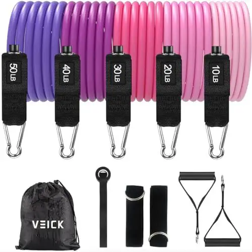Amazon 11-Piece Fitness Resistance Rope Set for Home Use Tpe Yoga Resistance Equipment Multi-Functional Elastic Rope Set