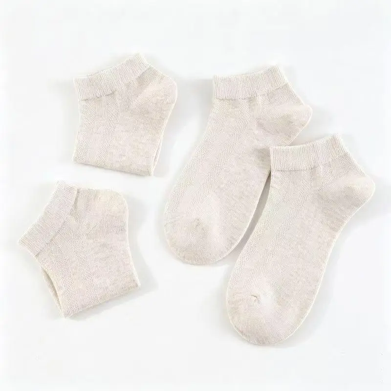 Spring and Summer Hemp Socks for Men and Women, High-Elastic Rubber Band Cuff Mid-Calf Socks, Non-Slip, No-Slip Heel Short Socks, Couple's Matching Long Socks — feature 1