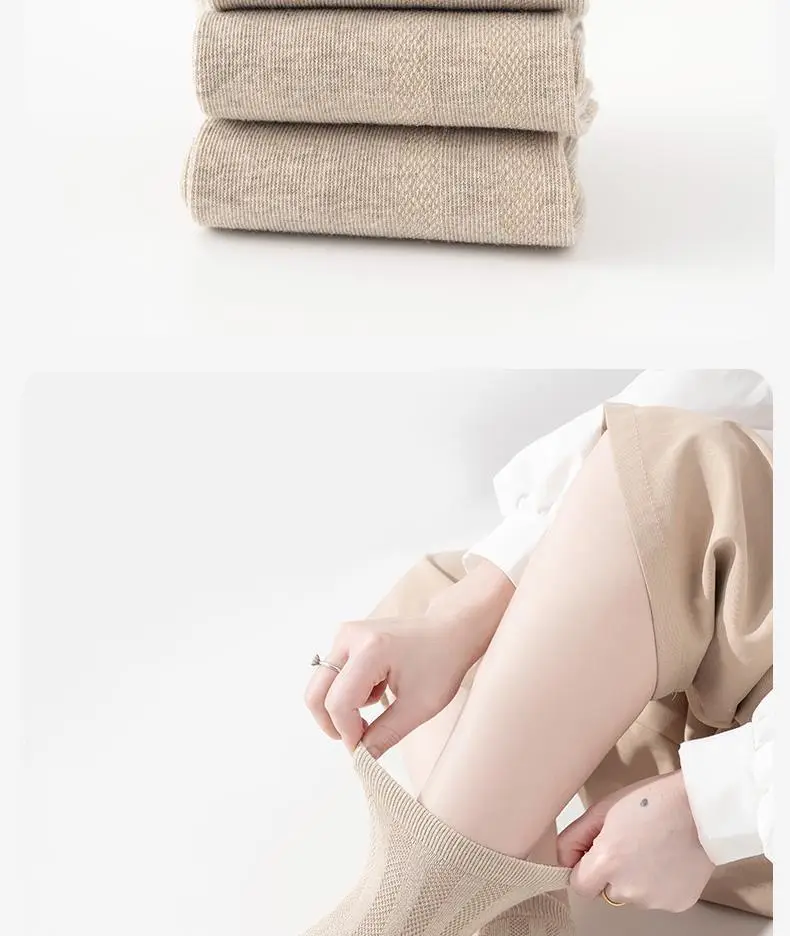 Spring and Summer Hemp Socks for Men and Women, High-Elastic Rubber Band Cuff Mid-Calf Socks, Non-Slip, No-Slip Heel Short Socks, Couple's Matching Long Socks — feature 4