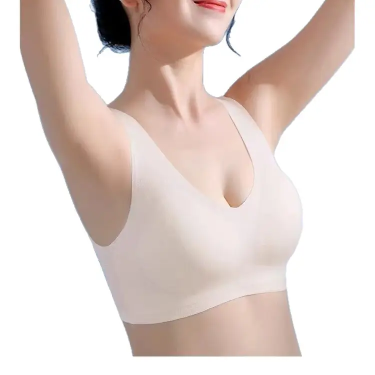 Cooling Perforated Cup Bra, Ice Silk Seamless, Wireless, Minimizes Large Bust, Summer Thin Breathable Tank Top Style Bra