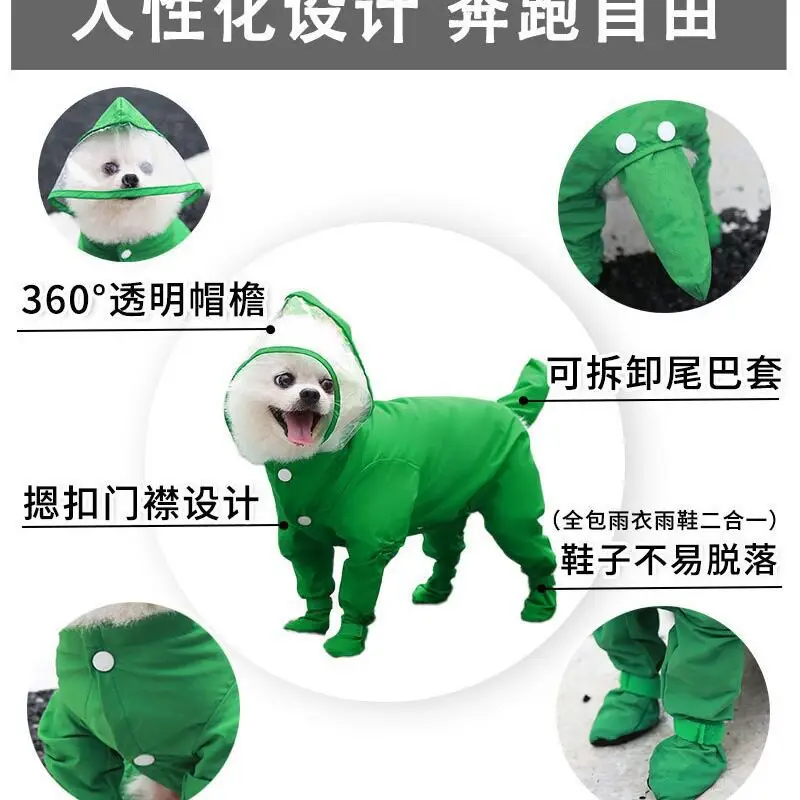 Dog Raincoat with Full Coverage for All Four Legs, Waterproof, for Small Dogs Like Bichon, Teddy, Pomeranian, and Schnauzer