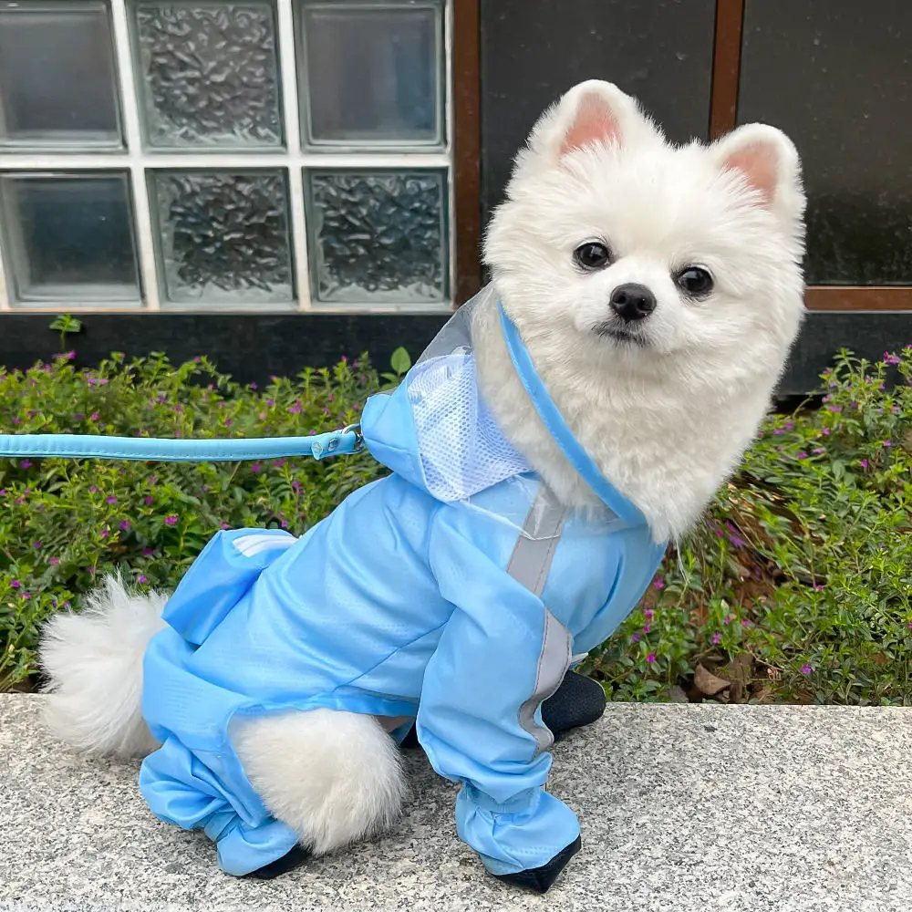 Dog Raincoat with Full Coverage for All Four Legs, Waterproof, for Small Dogs Like Bichon, Teddy, Pomeranian, and Schnauzer — feature 12