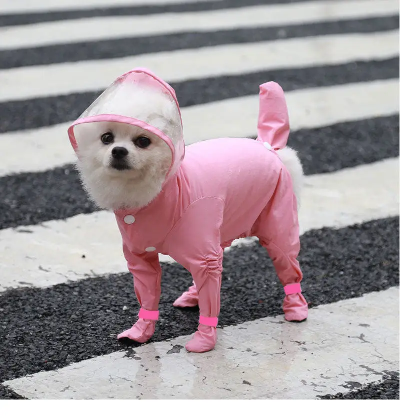 Dog Raincoat with Full Coverage for All Four Legs, Waterproof, for Small Dogs Like Bichon, Teddy, Pomeranian, and Schnauzer — feature 22