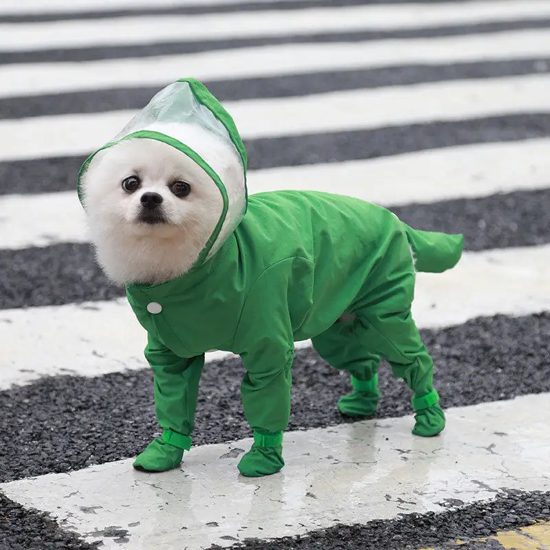 Dog Raincoat with Full Coverage for All Four Legs, Waterproof, for Small Dogs Like Bichon, Teddy, Pomeranian, and Schnauzer — feature 24
