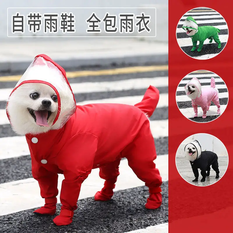 Dog Raincoat with Full Coverage for All Four Legs, Waterproof, for Small Dogs Like Bichon, Teddy, Pomeranian, and Schnauzer — feature 5