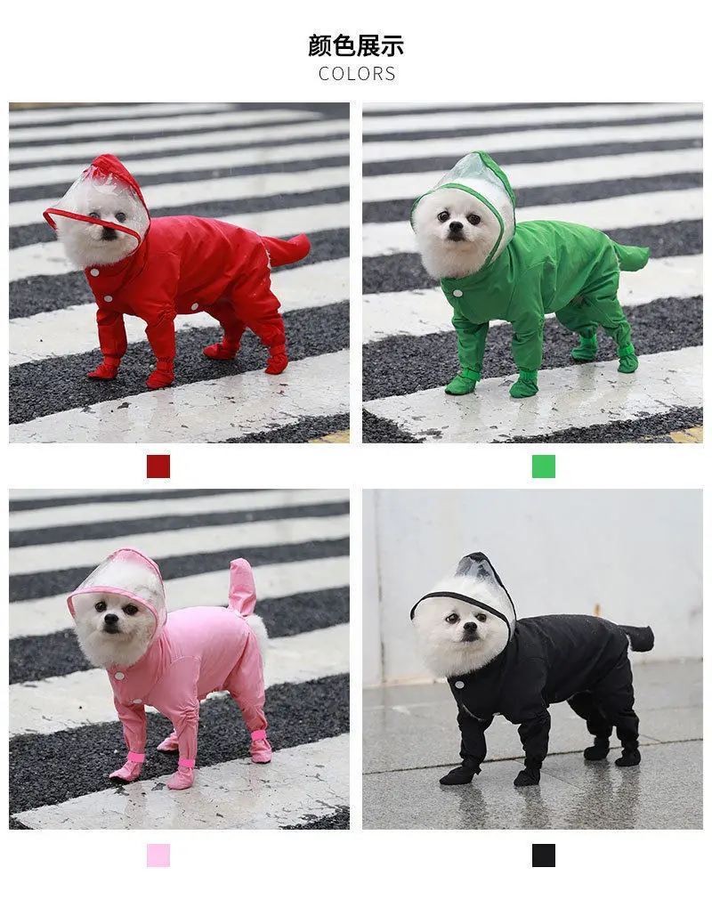 Dog Raincoat with Full Coverage for All Four Legs, Waterproof, for Small Dogs Like Bichon, Teddy, Pomeranian, and Schnauzer — feature 6