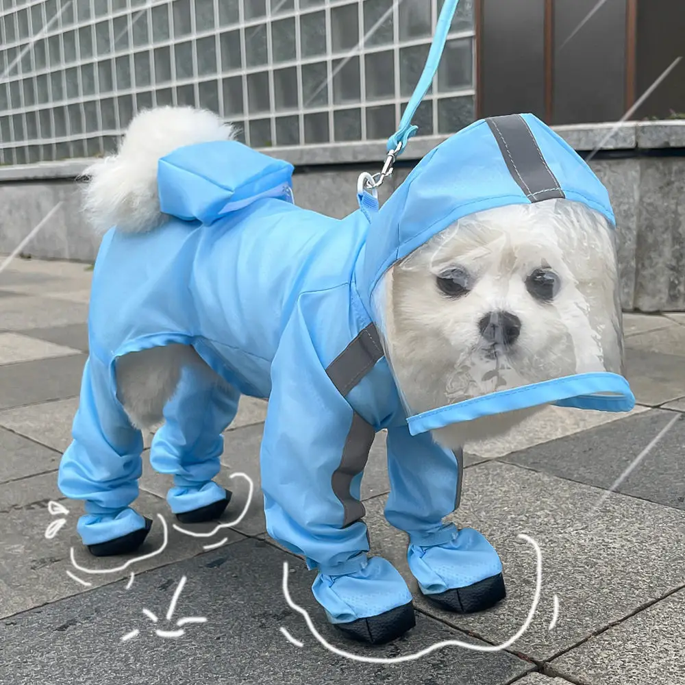 Dog Raincoat with Full Coverage for All Four Legs, Waterproof, for Small Dogs Like Bichon, Teddy, Pomeranian, and Schnauzer — feature 7