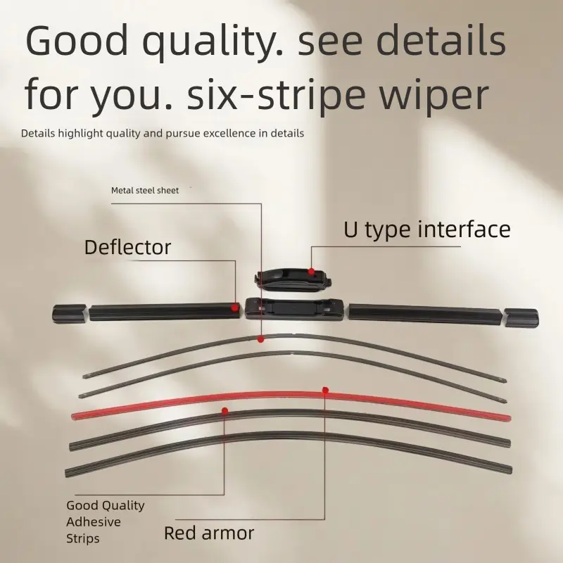 Cross-Border Delivery of Wiper Blades Suitable for Kia Sportage, Universal A-Type Multifunctional Dual-Strip 6-Layer Wiper Blades