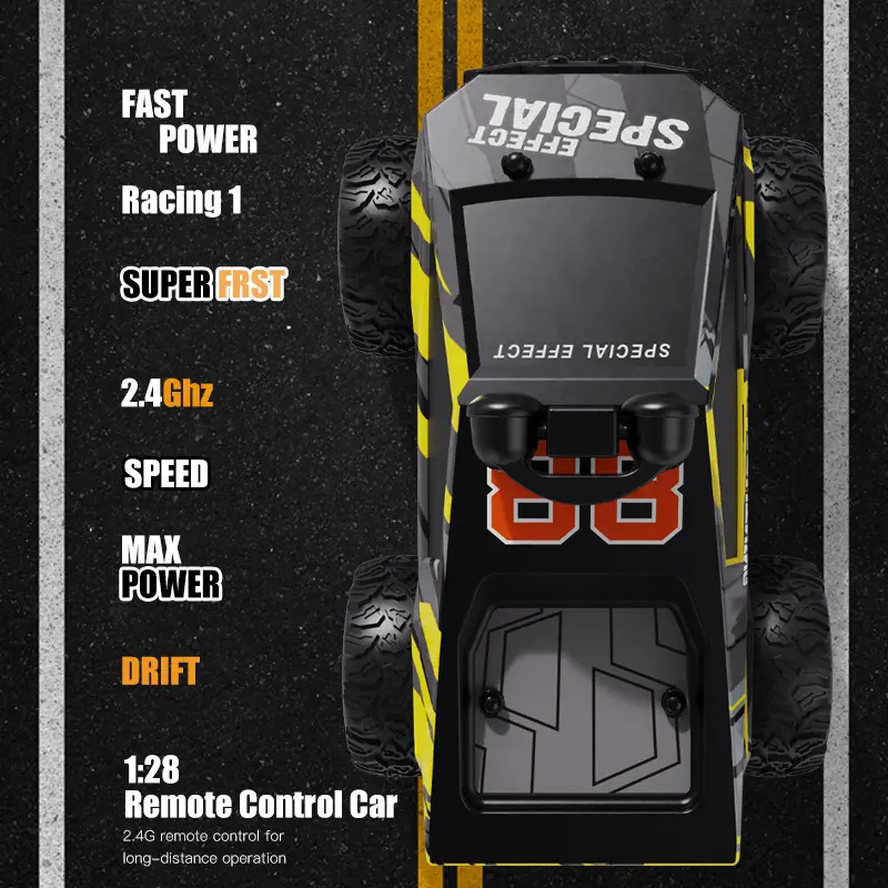 Cross-Border Hot-Selling 2.4g Remote Control Car with Aerial Photography, 1:28 Scale, App-Controlled High-Speed Drifting Off-Road Toy Climbing Car