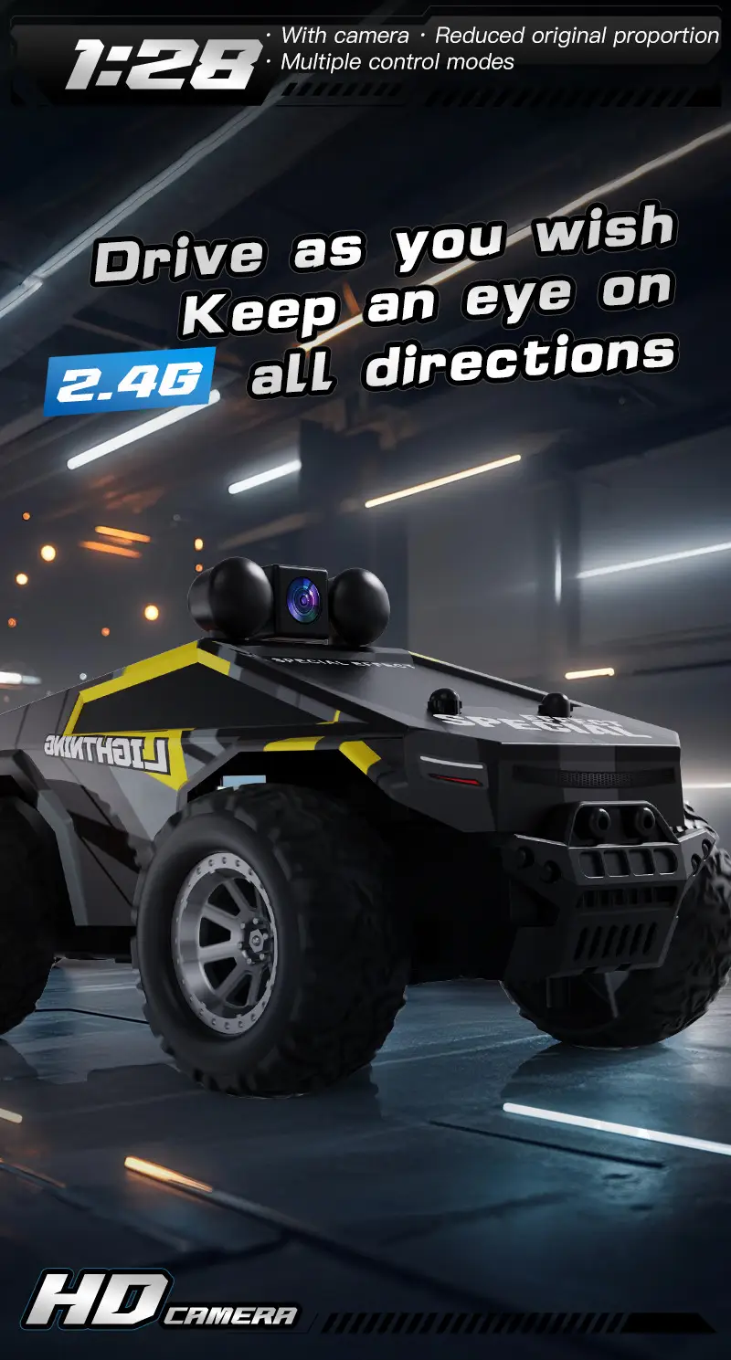 Cross-Border Hot-Selling 2.4g Remote Control Car with Aerial Photography, 1:28 Scale, App-Controlled High-Speed Drifting Off-Road Toy Climbing Car — feature 1