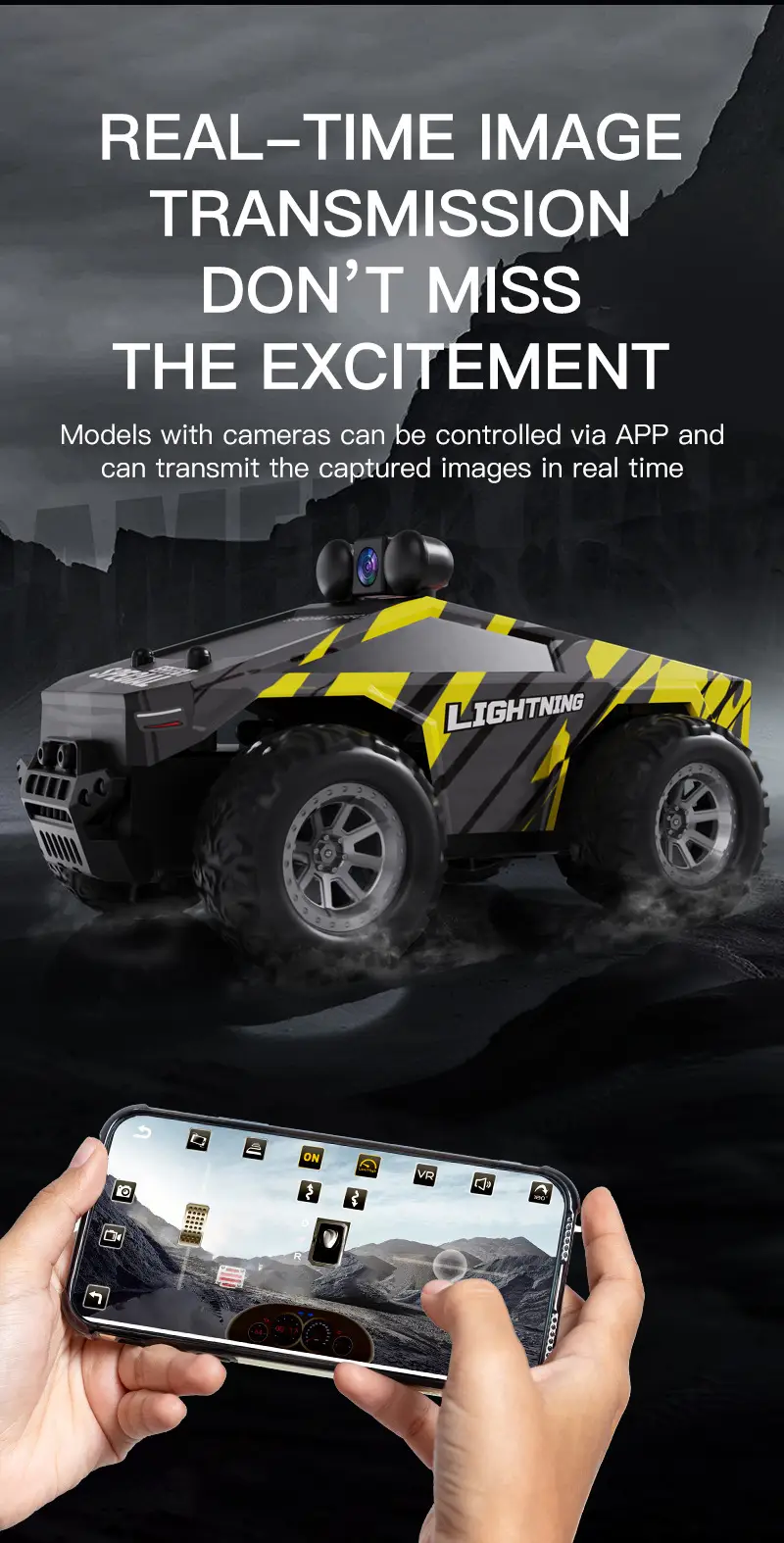 Cross-Border Hot-Selling 2.4g Remote Control Car with Aerial Photography, 1:28 Scale, App-Controlled High-Speed Drifting Off-Road Toy Climbing Car — feature 11
