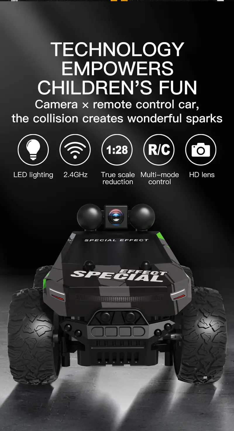 Cross-Border Hot-Selling 2.4g Remote Control Car with Aerial Photography, 1:28 Scale, App-Controlled High-Speed Drifting Off-Road Toy Climbing Car — feature 3