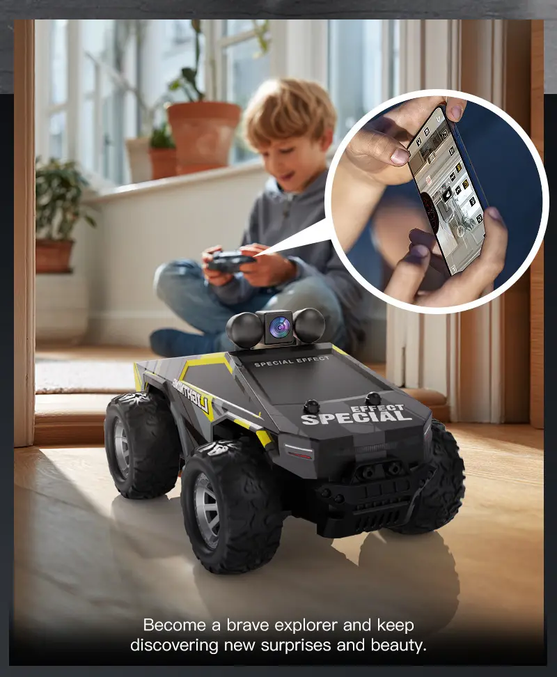 Cross-Border Hot-Selling 2.4g Remote Control Car with Aerial Photography, 1:28 Scale, App-Controlled High-Speed Drifting Off-Road Toy Climbing Car — feature 4