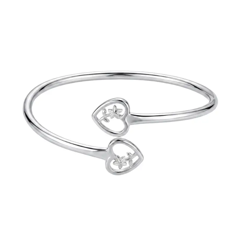 Cross-Border Foreign Trade Korean Style Fashionable Versatile Heart-To-Heart Floral Open Bracelet Arm Ring for Women, Direct Sales from Manufacturer, Wholesale