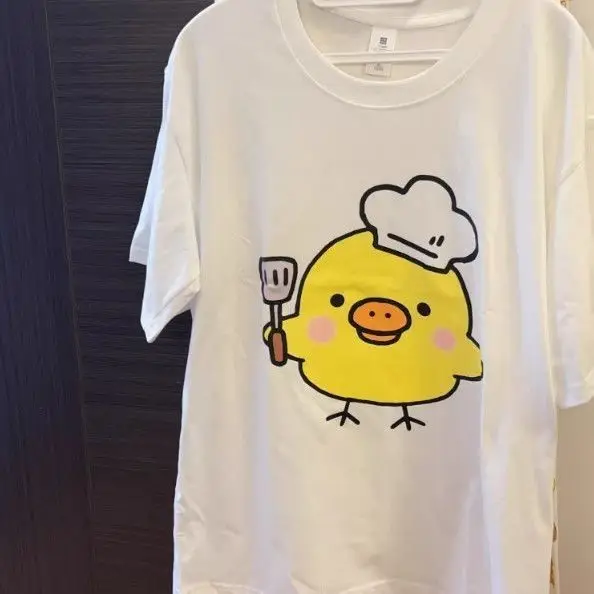 Round Neck Top + Cloud Cotton Long Pants Fashion Set for Women, Cartoon Nose-Picking Chicken Pure Cotton Short-Sleeve Student Casual Pajamas — feature 5