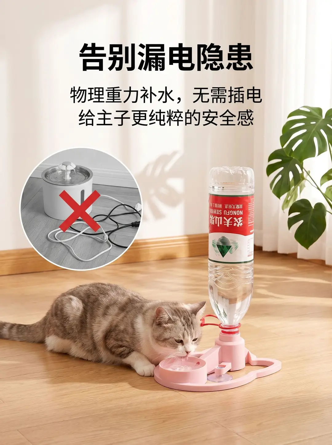 Xiaohongshu's Popular Product: Cat Water Dispenser, Automatic Pet Waterer, No Filter Needed, Non-Electric, Automatic Water Bowl — feature 10