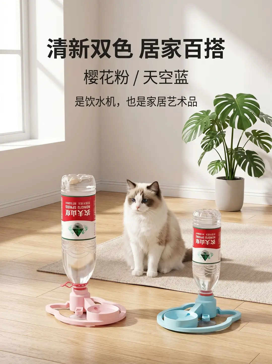 Xiaohongshu's Popular Product: Cat Water Dispenser, Automatic Pet Waterer, No Filter Needed, Non-Electric, Automatic Water Bowl — feature 5