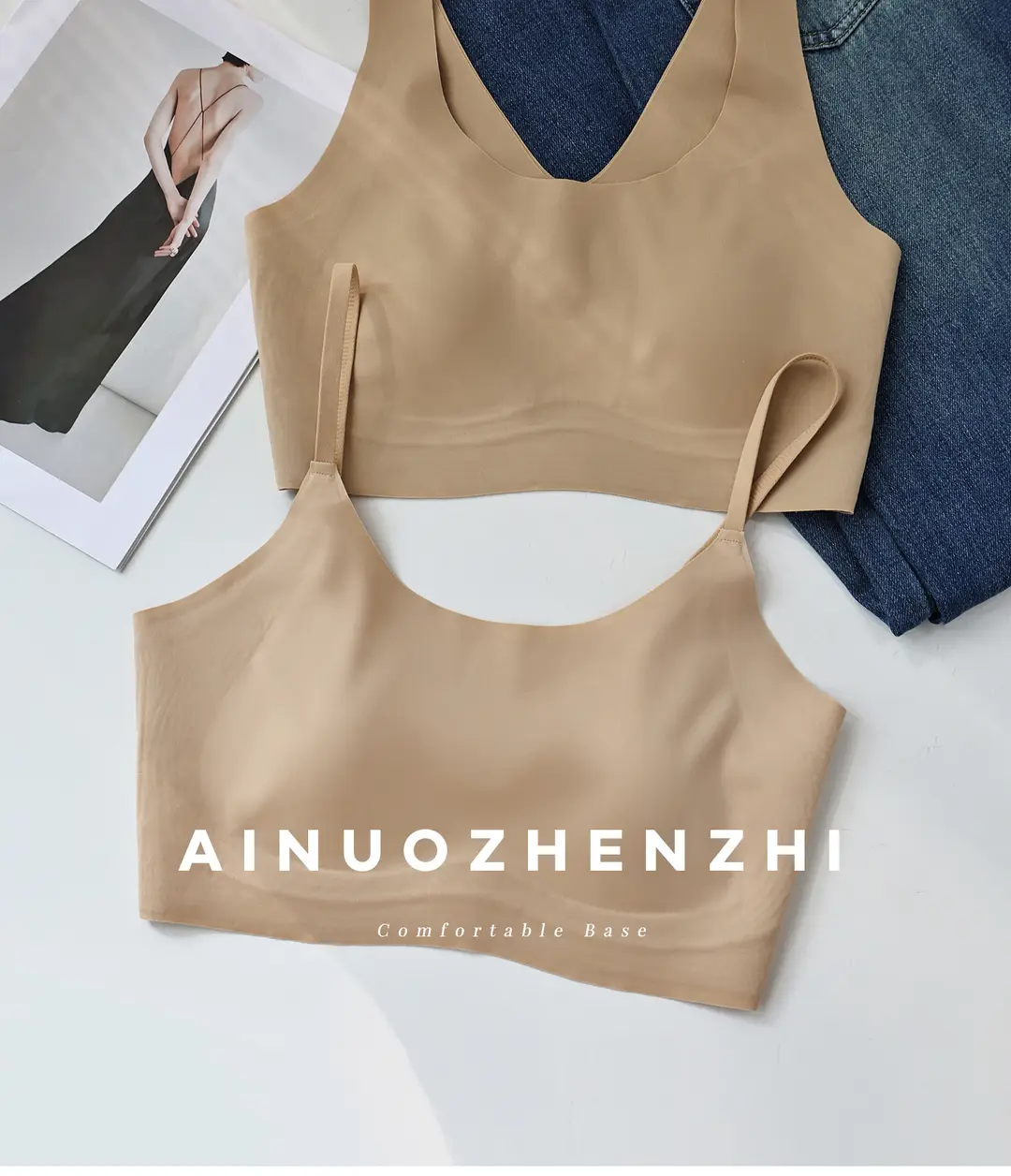 Modal Silk Seamless Underwear for Women, Summer Thin Style, Minimizes Large Bust, Gathers Side Breasts, Invisible Bra, Beautiful Back Bra — feature 39