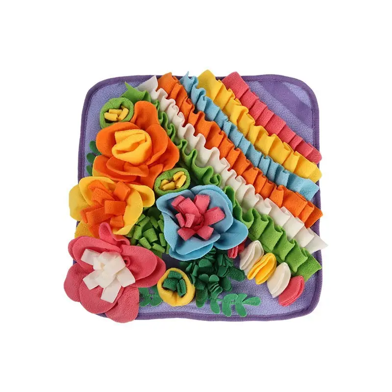 Sniffing Mat for Small Dogs to Hide Treats and Toys, Energy-Consuming Pet Slow Feeder, Food-Dispensing Puzzle Mat, Enrichment for Cats, Sniffing Blanket