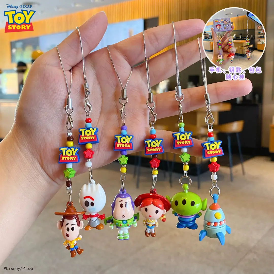 Authentic Toy Story Series Beaded Cute Keychain Pendant Creative Exquisite Bag Decoration Student Gift