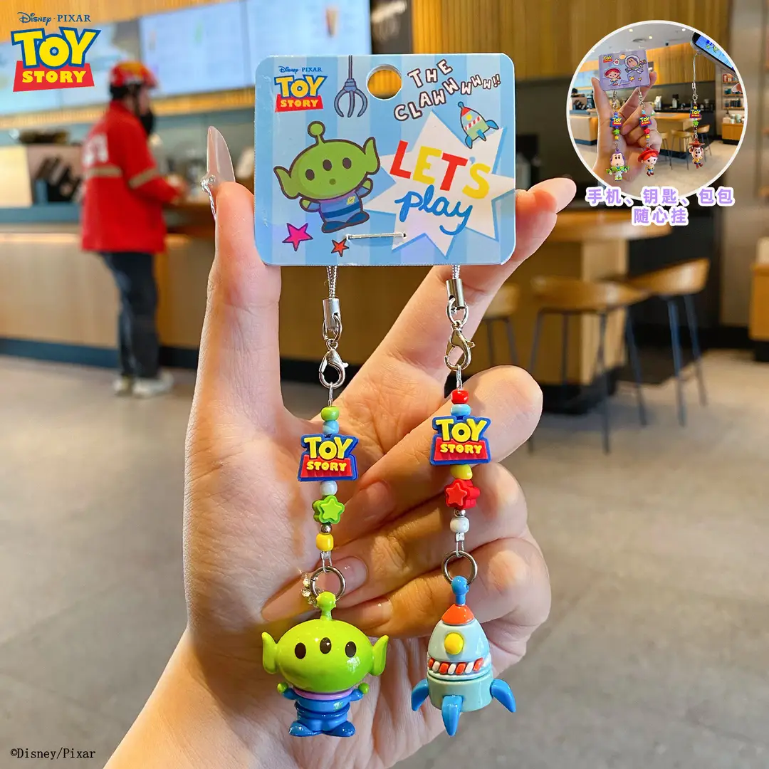 Authentic Toy Story Series Beaded Cute Keychain Pendant Creative Exquisite Bag Decoration Student Gift