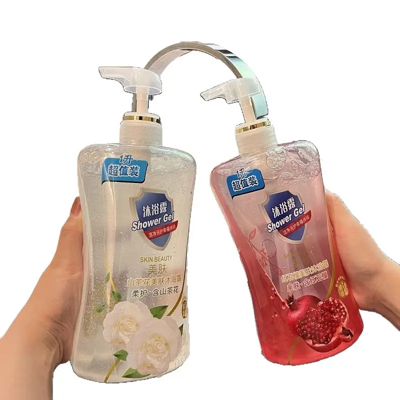 【Direct from Manufacturer】Large Capacity 1000ml Camellia Shower Gel with Red Pomegranate Long-Lasting Fragrance Wholesale