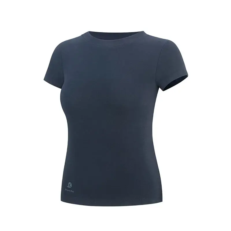 Spring and Summer Round Neck Seamless Label-Free Slim-Fit Quick-Dry Casual Outdoor Sports Fitness Short-Sleeve T-Shirt for Women
