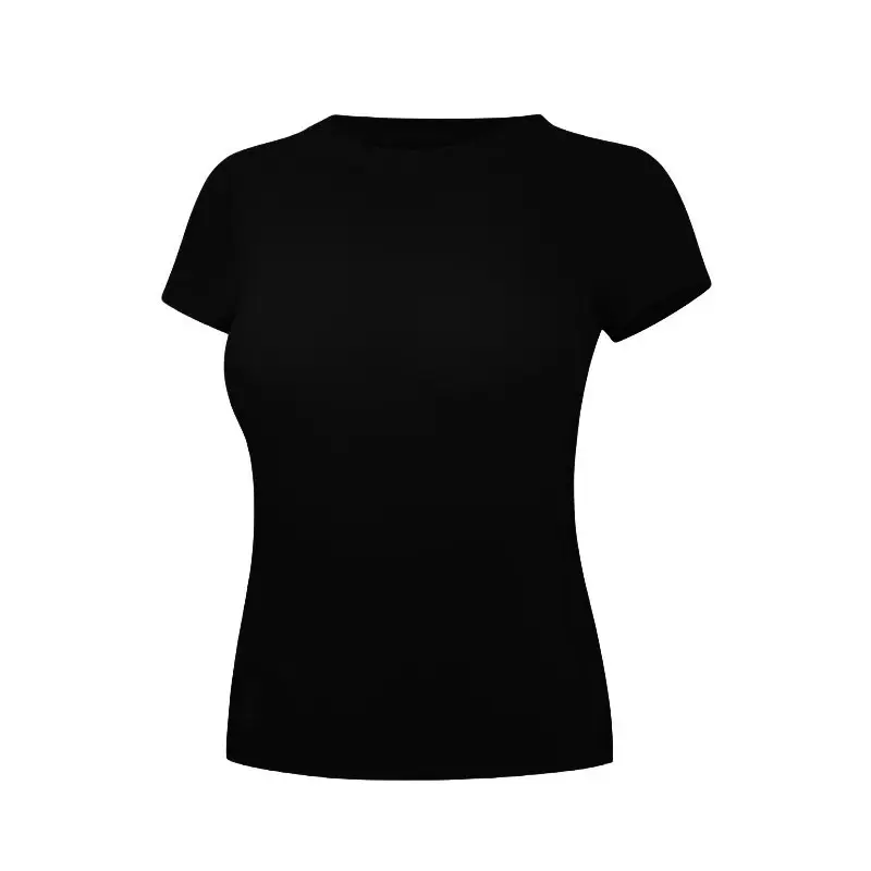 Spring and Summer Round Neck Seamless Label-Free Slim-Fit Quick-Dry Casual Outdoor Sports Fitness Short-Sleeve T-Shirt for Women
