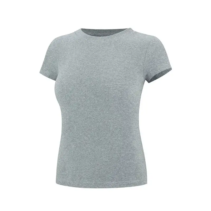 Spring and Summer Round Neck Seamless Label-Free Slim-Fit Quick-Dry Casual Outdoor Sports Fitness Short-Sleeve T-Shirt for Women