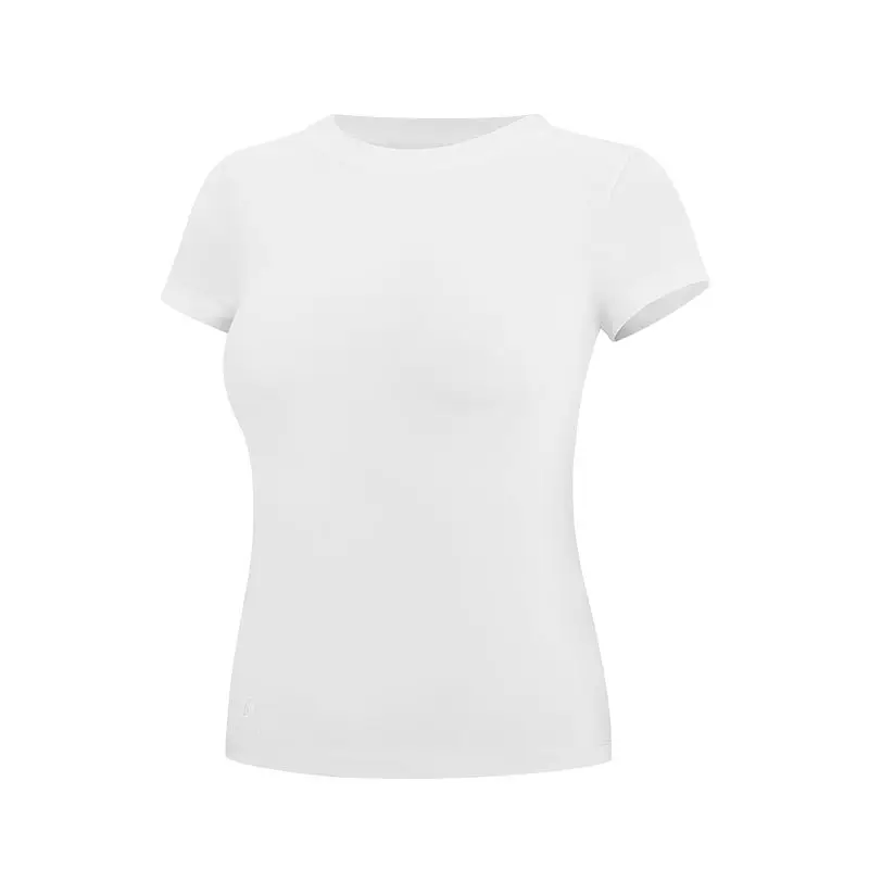 Spring and Summer Round Neck Seamless Label-Free Slim-Fit Quick-Dry Casual Outdoor Sports Fitness Short-Sleeve T-Shirt for Women