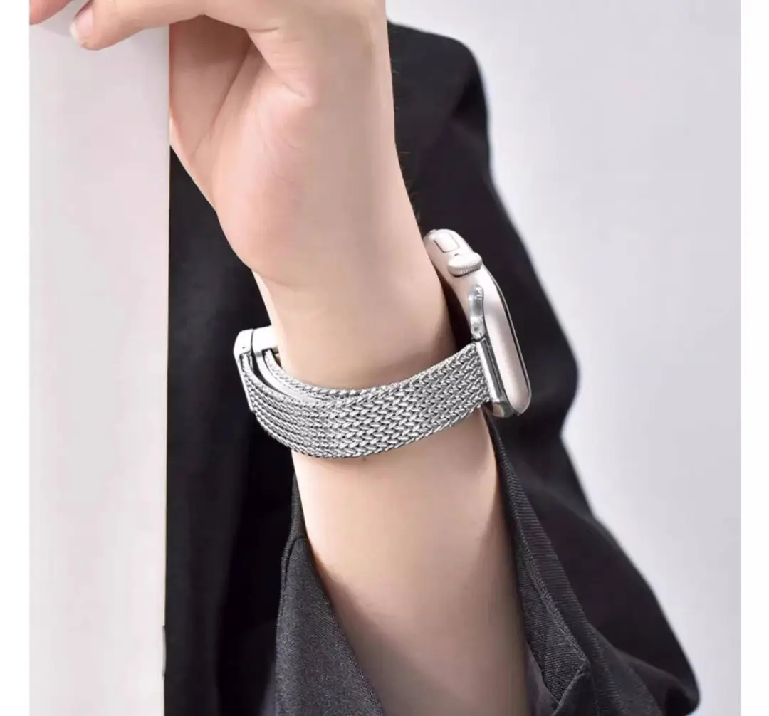 Suitable for Apple Watch Wheat Ear Magnetic Buckle Stainless Steel Apple Watch Strap S10 Advanced Replacement Strap — feature 16