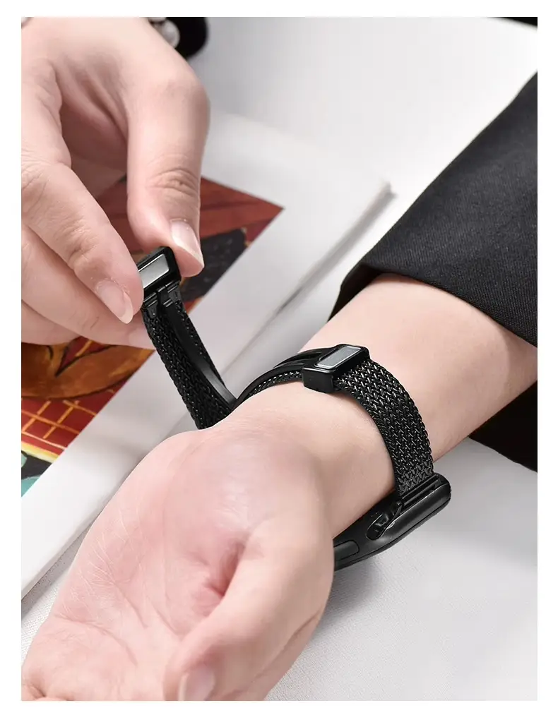 Suitable for Apple Watch Wheat Ear Magnetic Buckle Stainless Steel Apple Watch Strap S10 Advanced Replacement Strap — feature 25
