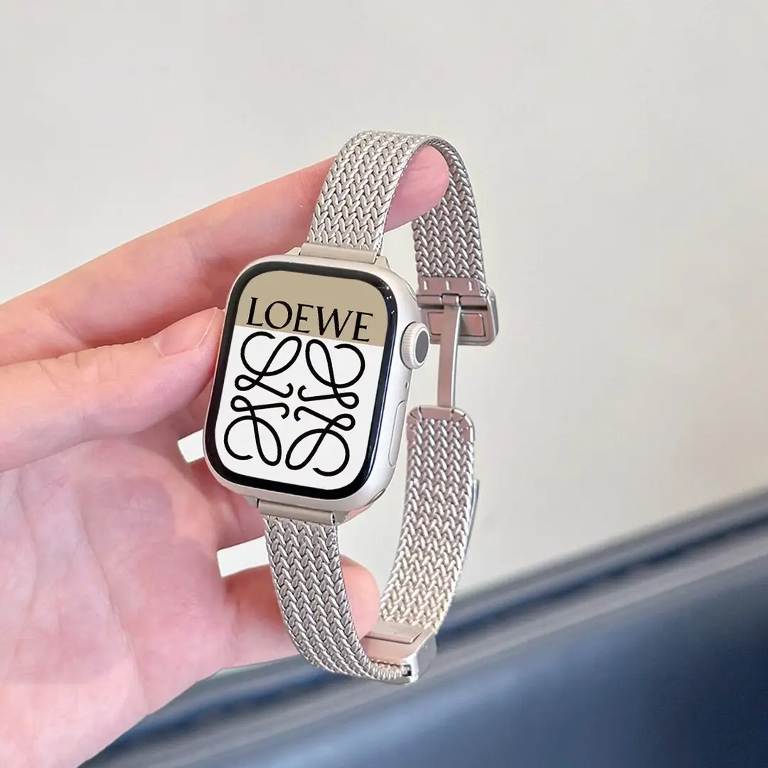 Suitable for Apple Watch Wheat Ear Magnetic Buckle Stainless Steel Apple Watch Strap S10 Advanced Replacement Strap
