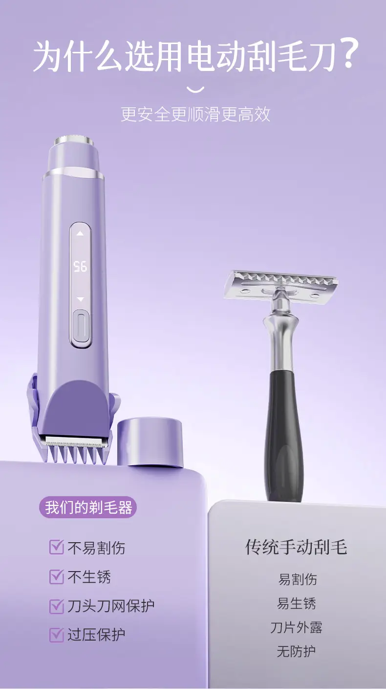 Cross-Border Electric Shaver for Private Areas, Pubic Hair Trimmer for Men and Women, Electric Hair Removal Device for Whole Body Use — feature 5