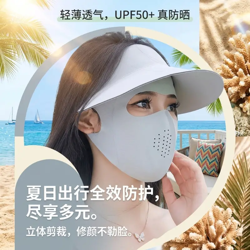 New Summer Full-Face Sun Protection Mask, Summer Uv Protection, High-Quality Face Mask, Ice Silk Cycling Dust Mask