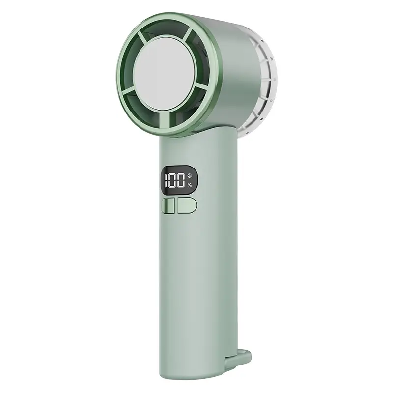 2026 New Model Transparent Handheld Fan with Cooling and Ice Compress Function, USB Turbine Outdoor Mini Fan with Digital Display, Cross-Border Manufacturer